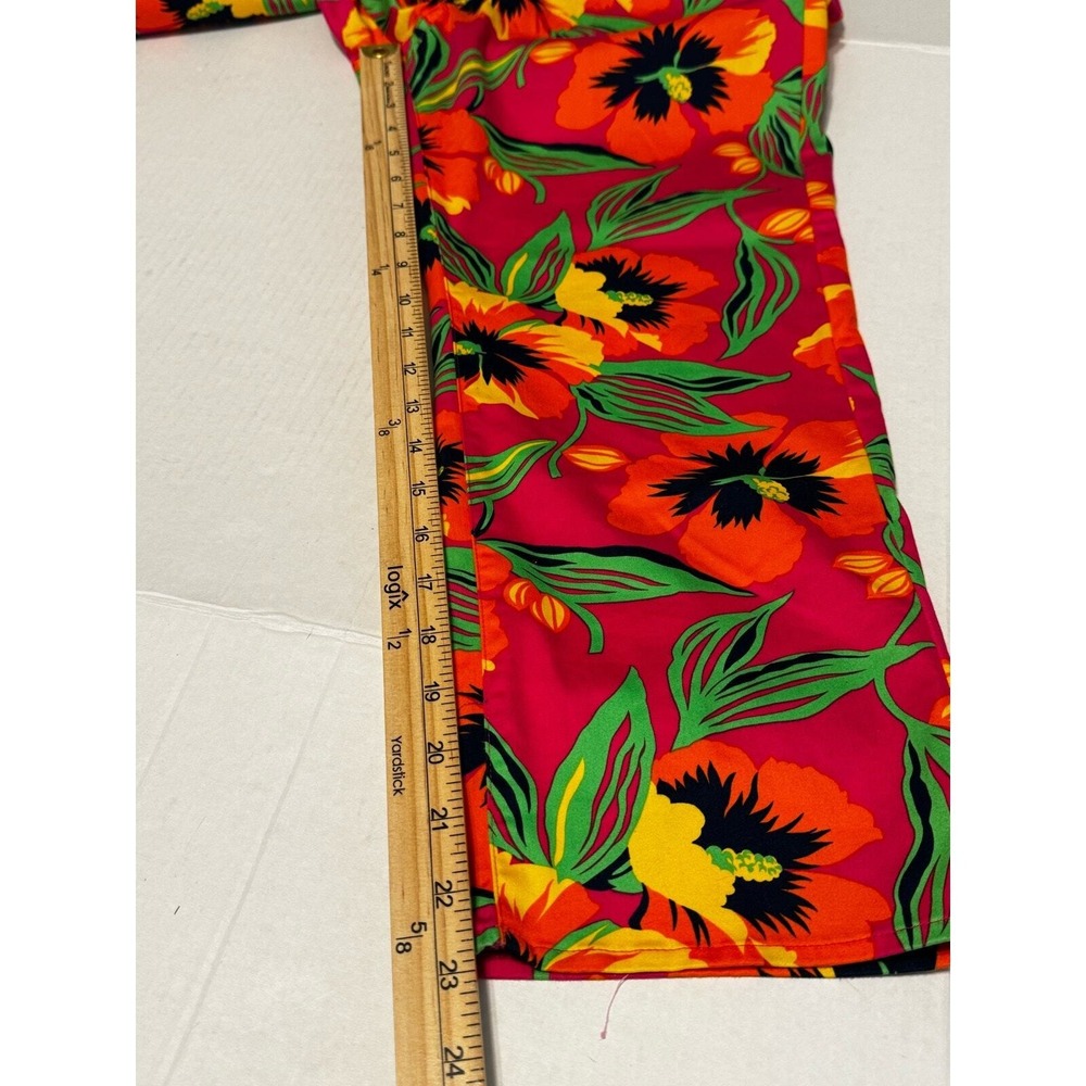 Polo Jeans Co. Ralph Lauren Floral Print Pants‎ Size 10 Red Yellow Green - Picture 6 of 8